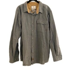 Legendary Whitetails Buck‎ Camp Gorp Outdoor Hunting Cabin Flannel Shirt Gray XL